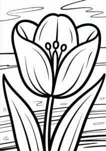 Simple To Color Tulips For Kids 3