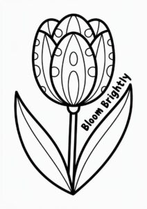 Simple Tulip Flower Coloring Page 1