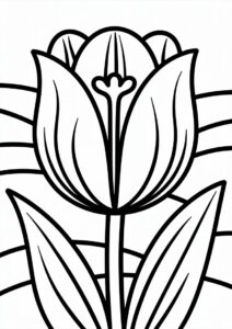 Single Tulip Flower To Color 3