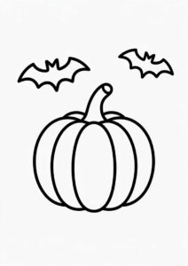 Small Simple Pumpkin Coloring Page Template 1