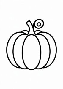 Small Simple Pumpkin Coloring Page Template 2
