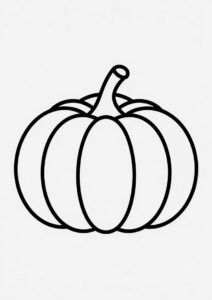 Small Simple Pumpkin Coloring Page Template 3