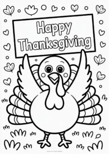 Small Turkey Holding Up A Happy Thanksgiving Sign 1