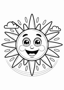 Smiling Sun Coloring Page 1