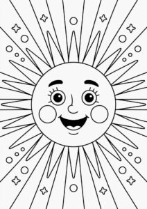 Smiling Sun Coloring Page 2