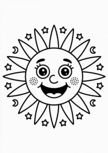 Smiling Sun Coloring Page 3