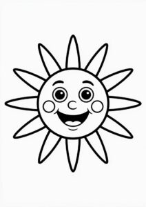 Smiling Sun Coloring Page 4