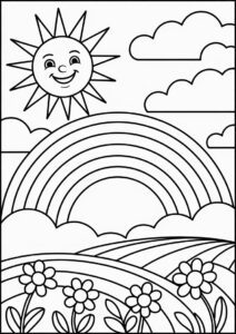 Smiling Sun With Rainbow 1