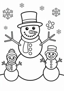 Snowman Family Coloring Sheet 2