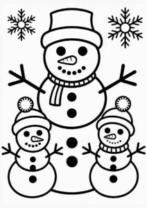 Snowman Family Coloring Sheet 3