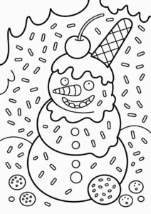 Snowman Ice Cream Coloring Page Cone With Sprinkles All Over 2