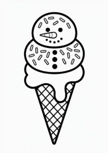 Snowman Ice Cream Coloring Page Cone With Sprinkles All Over 21