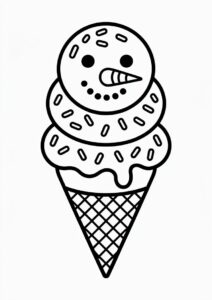 Snowman Ice Cream Coloring Page Cone With Sprinkles All Over 27