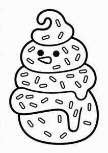 Snowman Ice Cream Coloring Page Cone With Sprinkles All Over 4