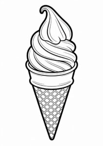 Soft Serve Ice Cream Coloring Page In Waffle Cone 5