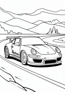 Speedhunter Porsche Coloring Page 1