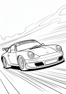Speedhunter Porsche Coloring Page 2