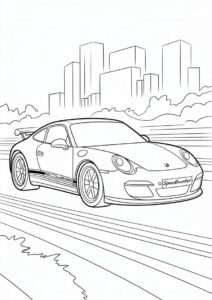 Speedhunter Porsche Coloring Page 4