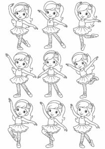 Strawberry Coloring Page Ballerina On Stage For Kids 2