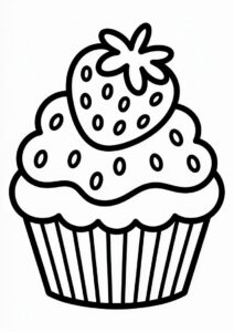 Strawberry Cupcake Coloring Sheet 3