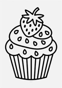 Strawberry Cupcake Coloring Sheet 6