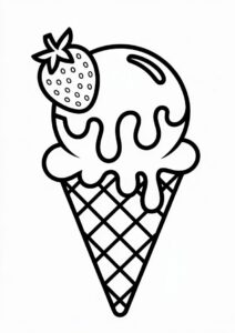 Strawberry Ice Cream Coloring Sheet 2