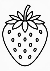 Strawberry With Seeds Coloring Page 1