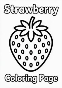 Strawberry With Seeds Coloring Page 2