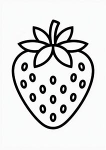 Strawberry With Seeds Coloring Page 3
