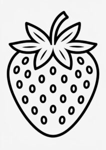 Strawberry With Seeds Coloring Page 4