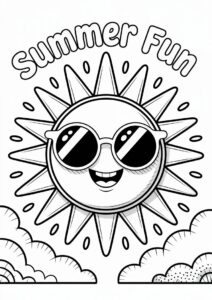 Summer Themed Sun To Color 3