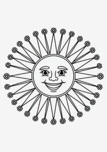 Summer Themed Sun To Color 5