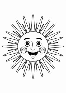 Summer Themed Sun To Color 6