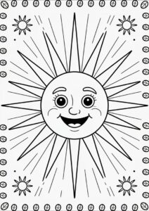 Summer Themed Sun To Color 7