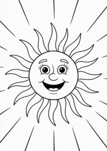 Summer Themed Sun To Color 8