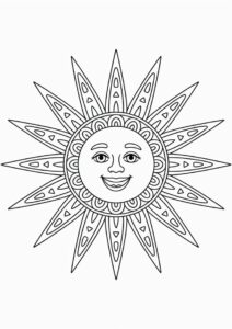 Sun Mandala With Normal Sun Coloring Page 3