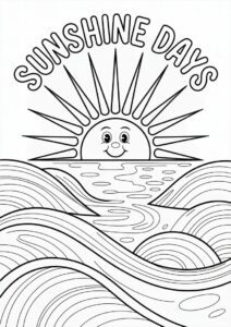 Sun Shining Over The Ocean To Color 2