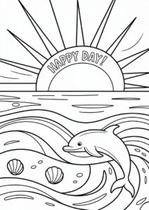 Sun Shining Over The Ocean To Color 3