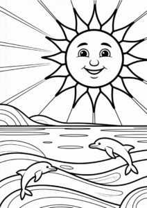 Sun Shining Over The Ocean To Color 4