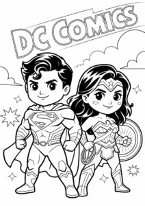 Superman And Wonder Woman Coloring Sheet 4