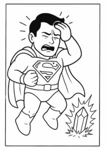 Superman Being Hurt By Kryptonite Coloring 1