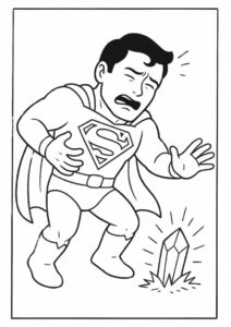 Superman Being Hurt By Kryptonite Coloring 2