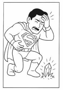 Superman Being Hurt By Kryptonite Coloring 3
