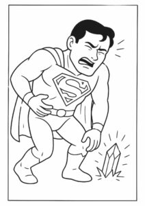 Superman Being Hurt By Kryptonite Coloring 4