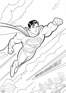Superman Flying Coloring Page 1
