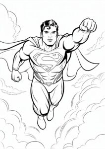 Superman Flying Coloring Page 3