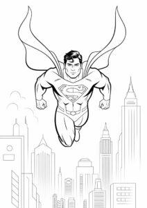 Superman Flying Through City Skyline 1