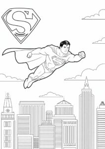 Superman Flying Through City Skyline 3