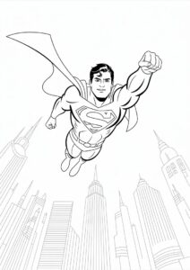 Superman Flying Through City Skyline 4