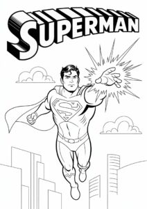 Superman Reflecting Bullets Coloring Page 2